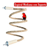 Espiral Yute Mediana Con Soporte Juguetes Para Loros, Ninfas