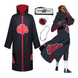 Disfraz Naruto Akatsuki Capa Nube Roja Con Diadema