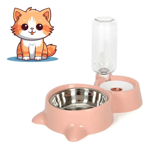 Tigela Para Cães E Gatos 2 Em 1 Água Automática Comedor Pet