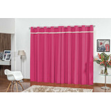 Cortina Vitória 3m X 2,50 M Oxford Com Franja Elegância Cor Pink