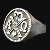 Anillo Xp Crismon Templario En Plata 1,8 Cm 12 Gr Art 923