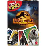 Juego Uno 108 Tarjetas Gigantes 22x14 Cm De Jurassic Park