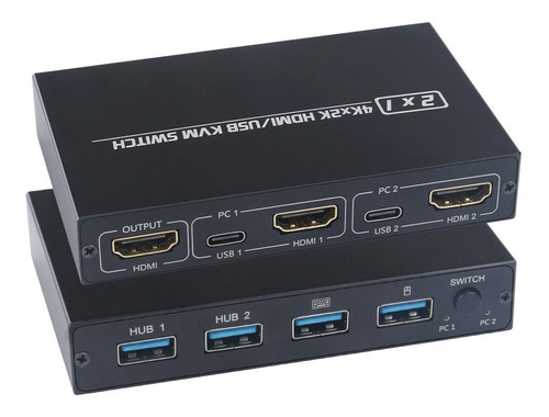 Chaveador Switch Kvm 2 Portas Hdmi Mouse Teclado E Monitor 