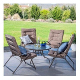 Juego Jardin Exterior Sillones Acolchados Plegable Premium