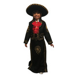 Traje De Charra O Mariachi Para Niña Negro Envío Incluido