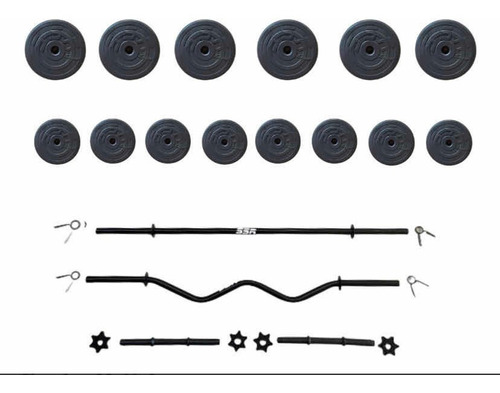 Barra Recta, Barra Z Y Mancuernas, Pesas 100lbs Gym
