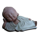Buda Decoração Grande Enfeite Porcelana Monge Deitado 18cm