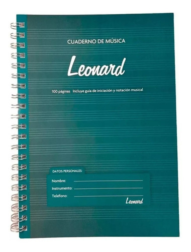 Leonard Lnd50 Cuaderno Pentagramado 50 Hojas - Espiralado