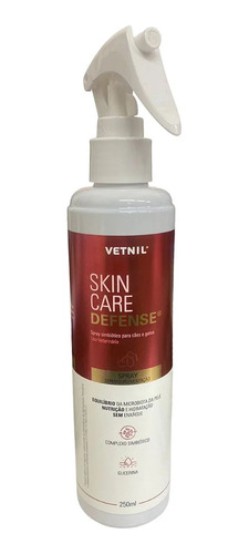 Skin Care Defense Spray Para Higiene Cães Gatos 250ml Vetnil