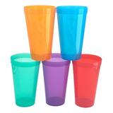 Vasos 1 Litro / 33.8oz De Plastico Polipropileno Colores 5pz