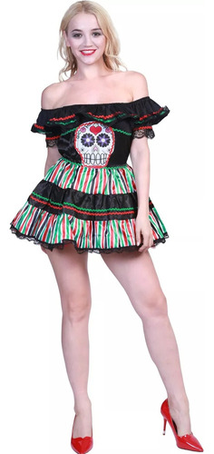 Mexican Day Of The Dead Skeleton Women's Short Dress