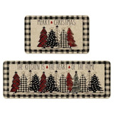 Juego De 2 Tapetes De Cocina Buffalo Plaid Xmas Tree Me...