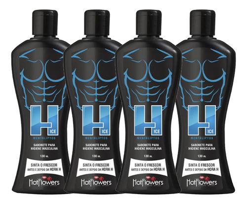 Kit - 4 Sabonete Intimo Masculino Vegano H Ice Refrescante