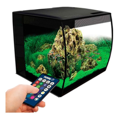 Acuario Fluval Flex 57 Led Rgb Efectos Filtro Tapa Fte Curvo