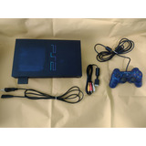 Playstation 2 Fat Midnight Blue Leitor Lendo Jogos Americanos Lacrado