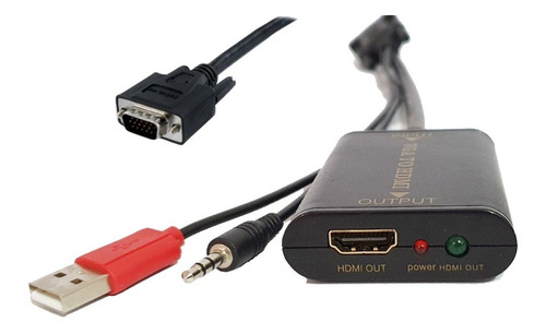 Convertidor Vga A Hdmi Con Audio 3.5mm