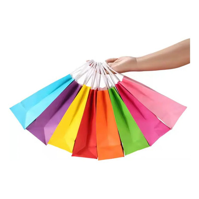 12 Bolsas Kraft Regalo Decorativas Ecologicas Cumpleaños Multicolor Papel Craft Ecologico