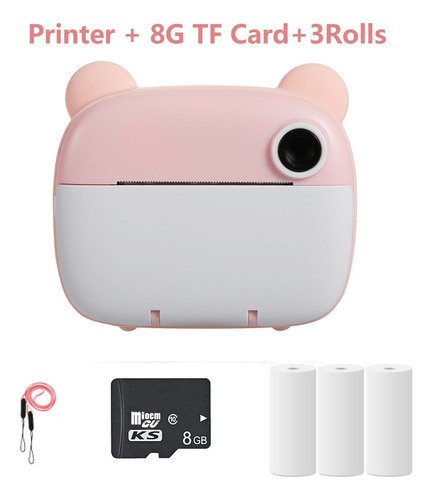 Pink Kid Digital Instant Print Camera Add 3 Paper