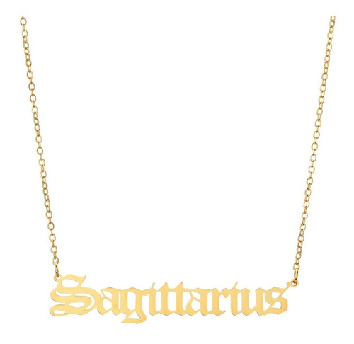 Collar Sagitario Horóscopo Signo Del Zodiaco Letras Góticas