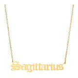 Collar Sagitario Horóscopo Signo Del Zodiaco Letras Góticas