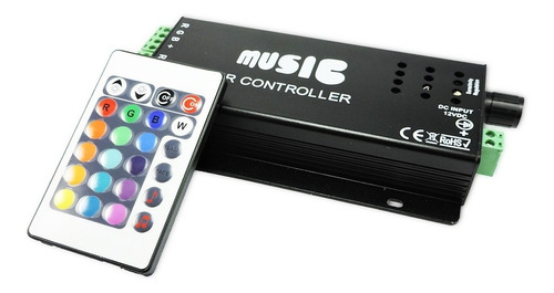 Controladora Audiorítmica Rgb Con Control Remoto 12vdc 180w