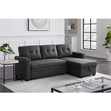 Sofa Cama En Tela Con Almacenamiento Devion Furniture Gris