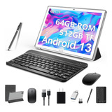 Tablet Android Hd 64gb+4gb Memoria Ram Teclado Bluetooth Pad Color Plateado