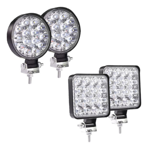 Par Faros 14 16 Leds Redondo Mini Slim 4x4 Spot Niebla F1