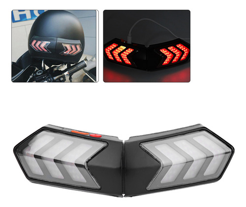 Casco De Motocicleta Inalámbrico Luz De Seguridad Led Moto T