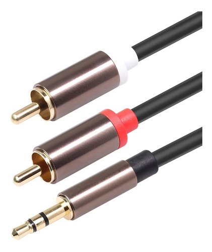 Cable De Audio 3,5mm Jack Plug Macho A 2 Rca Macho Aux 2mt