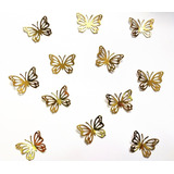 Mariposas Decorativas Doradas X 25