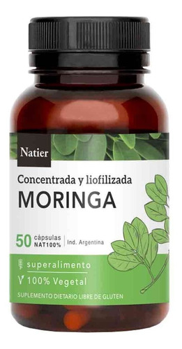 Moringa Natier X50 Cápsulas Calcio Hierro Fibra Antioxidante