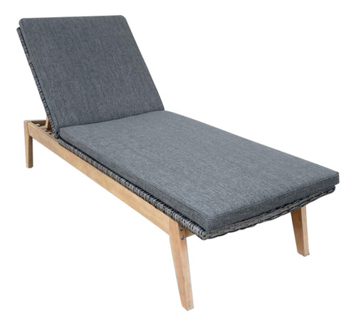 Camastro Reclinable De Exterior Madera Y Rattan Modelo Coas 