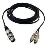 Cabo Xlr Femea 2 Rca Macho 5 Metros - Fg Tec Cabos Especiais