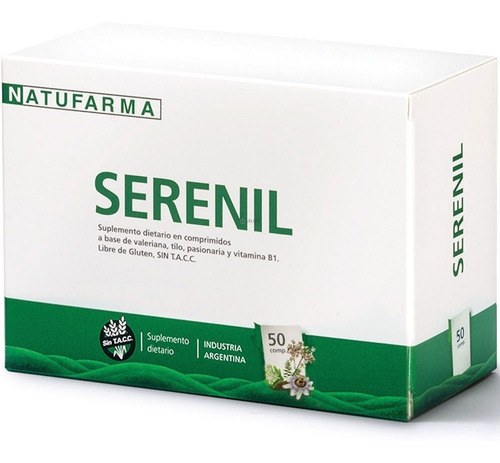 Natufarma Serenil 50 Comp Calma Ansiedad Sedante Natural Sabor No