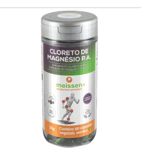 Cloreto De Magnésio Pa 60 Cápsulas 500mg - Meissen