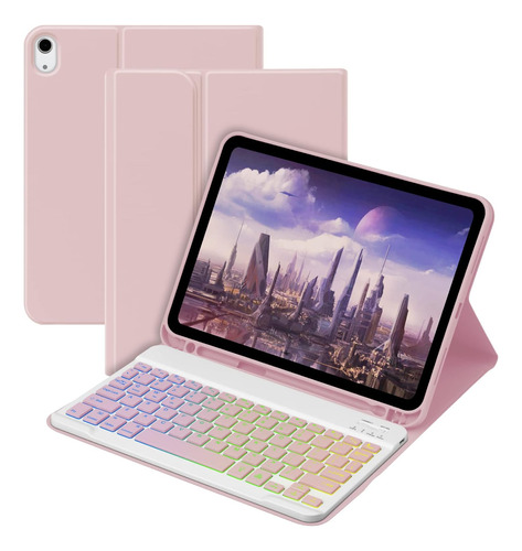 Gokoco Para iPad 10th Keyboard Case 10.9 Pulgadas 2022, Blac