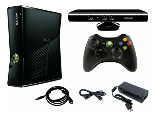 Xbox 360 Slim (kinect + 5 Joysticks Y 60 Juegos)