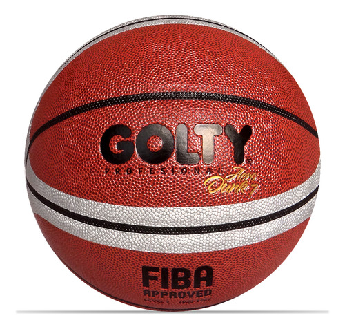 Balón Baloncesto Golty Profesional Aero No. 7-marron/plata Color Marron/plata