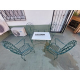 Juego De Sillones De Jardin Antiguos Exterior 4 Cuerpos Mesa