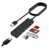 Tsupy Hub Usb 3.0 Hub Multi Usb Con Cable Extendido De 4 Pie