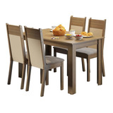 Juego De Comedor Madesa Havana Con 4 Sillas Marron / Creme