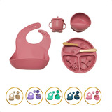 Kit Introdução Alimentar Bebê Silicone Ventosa Infantil  8pç