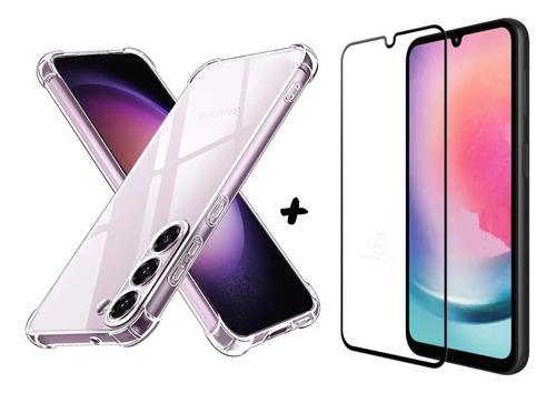 Carcasa Transparente  Para Samsung A24 + Lamina Pantalla