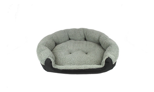 Cama Mediana Para Perro Con Forro Suave Color Negra / Gris