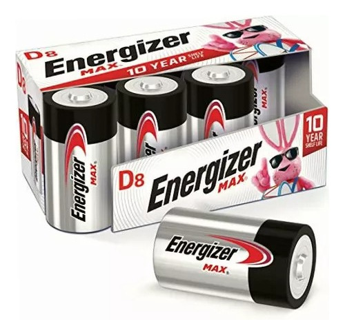 Energizer Max Alkaline, Size D E-95 Cilindrico, 8 Pack
