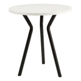 Mesa Magnolia 70cm Redonda Comedor Bar Baires4 Tapa Tapa Blanca Patas Negras Patas Negro