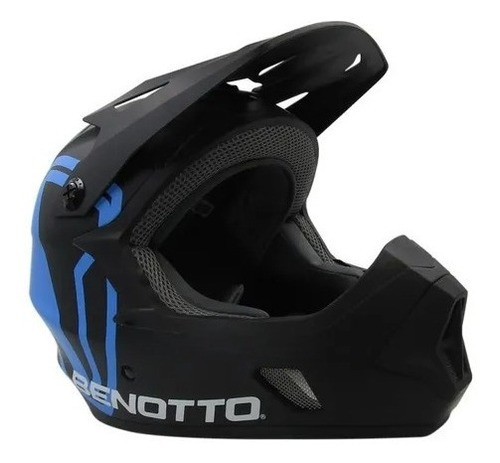 Casco Benotto Ciclismo Plástico Abs Full Face Negro Talla M Color Bicolor