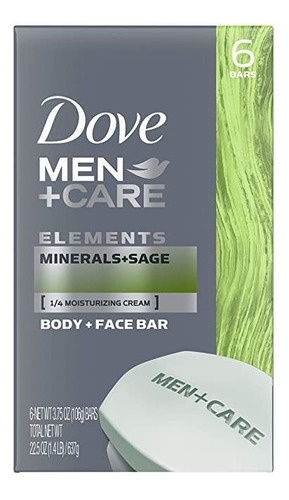 Barra De Elementos Dove Men+care, Minerales Y Salvia, 6 Un