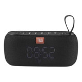 Parlante Bluetooth Color Negro Con Reloj T&g Ref-tg-177